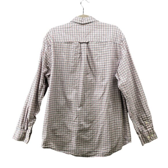 Tommy Hilfiger Button Down Shirt Mens XL Red Blue White Grid Plaid Long Sleeve - Picture 2 of 10